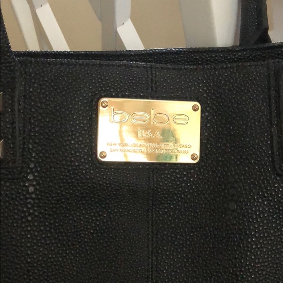 Black with gold accents Bebe large bag - Picture 2 of 5